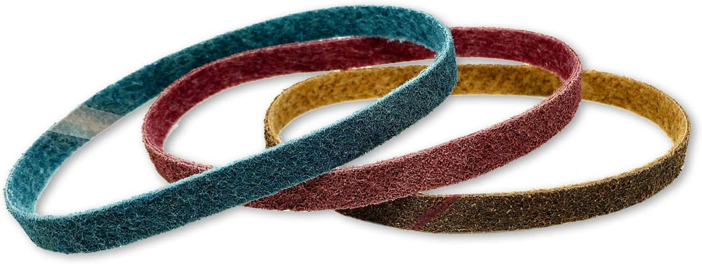 1 X 30" HOG BRAND NON WOVEN SURFACE CONDITIONING SANDING BELTS in assorted colors for industrial sanding applications