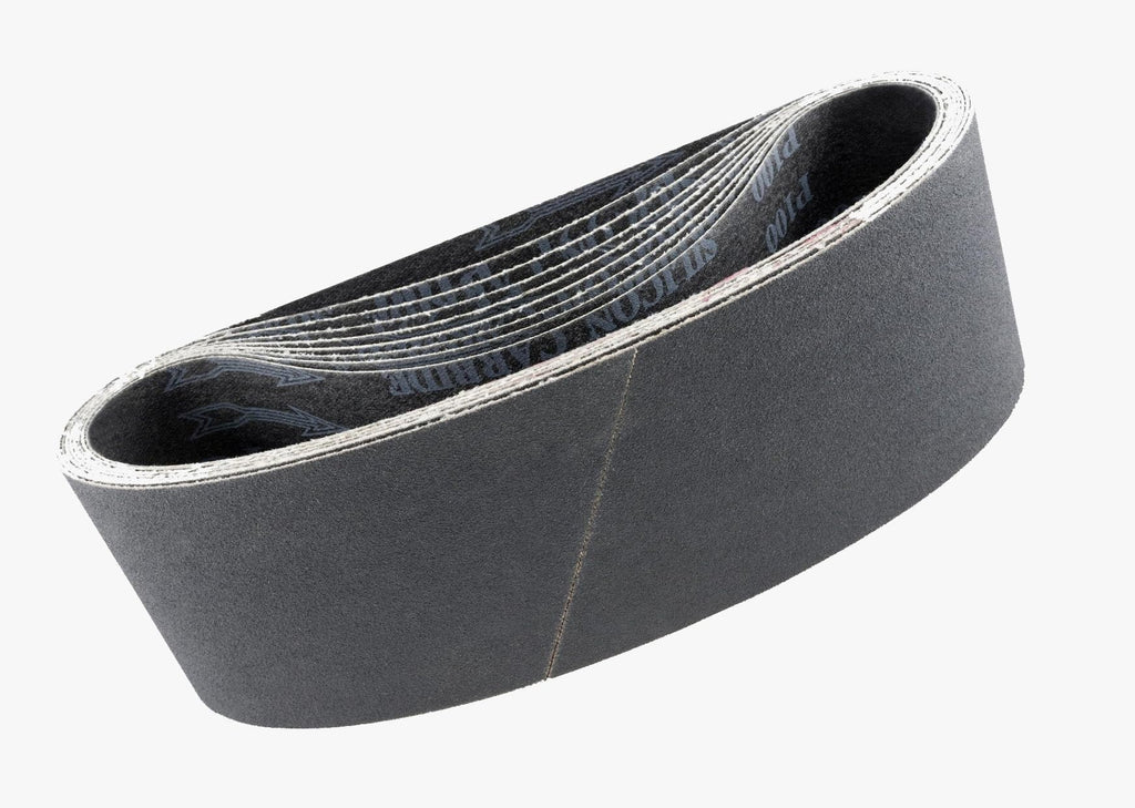 4 X 21" HOG BRAND SILICON CARBIDE SANDING BELTS, 3 PACK