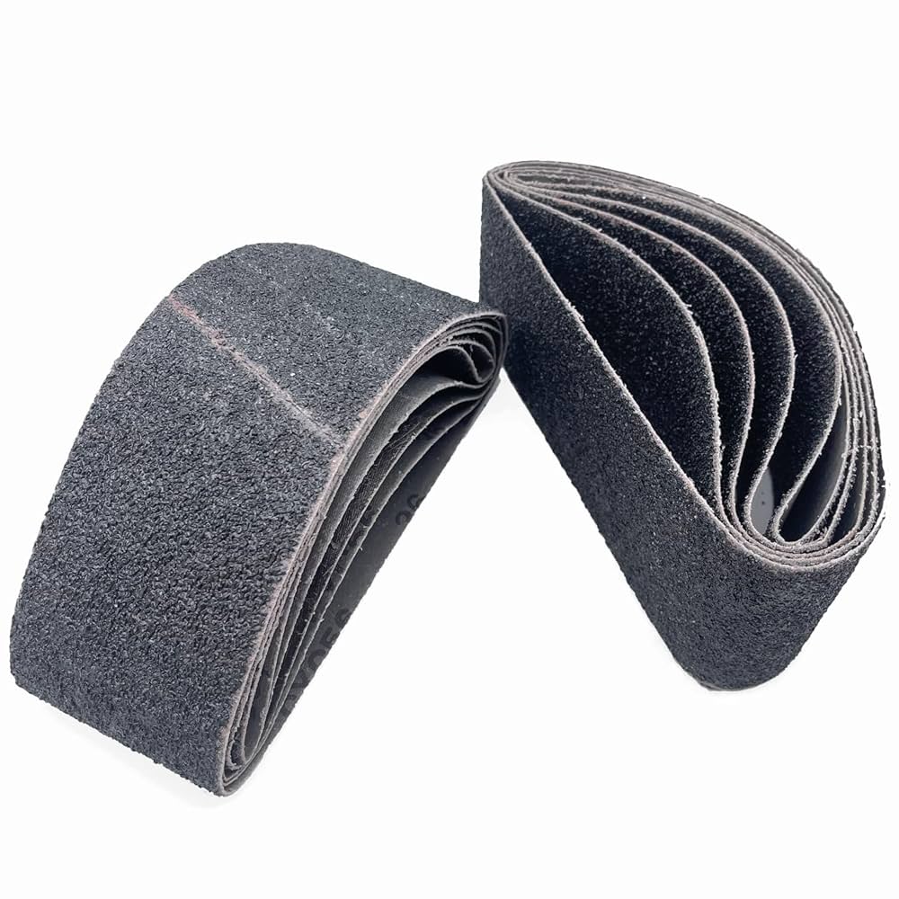 3 X 21" HOG BRAND SILICON CARBIDE SANDING BELTS, 8 PACK