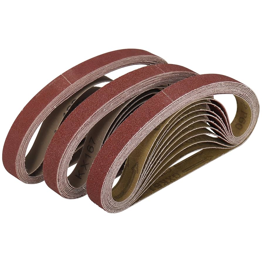 3/4 X 20 1/2" HOG BRAND ALUMINUM OXIDE SANDING BELTS, 10 PACK