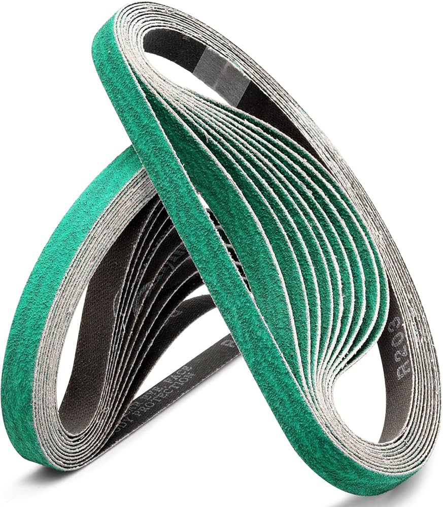 3/4 X 20 1/2"  HOG BRAND ZIRCONIA PLUS SANDING BELTS, 10 PACK - premium abrasives for knife making and surface finishing