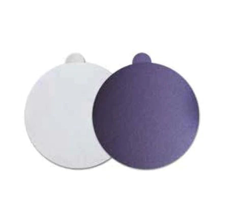 Purple PSA DISCS WITH TAB for industrial abrasives