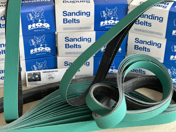 2 X 36" HOG BRAND ZIRCONIA PLUS SANDING BELTS, 6 PACK - Quality Hog Brand abrasives for industrial sanding and knife making.