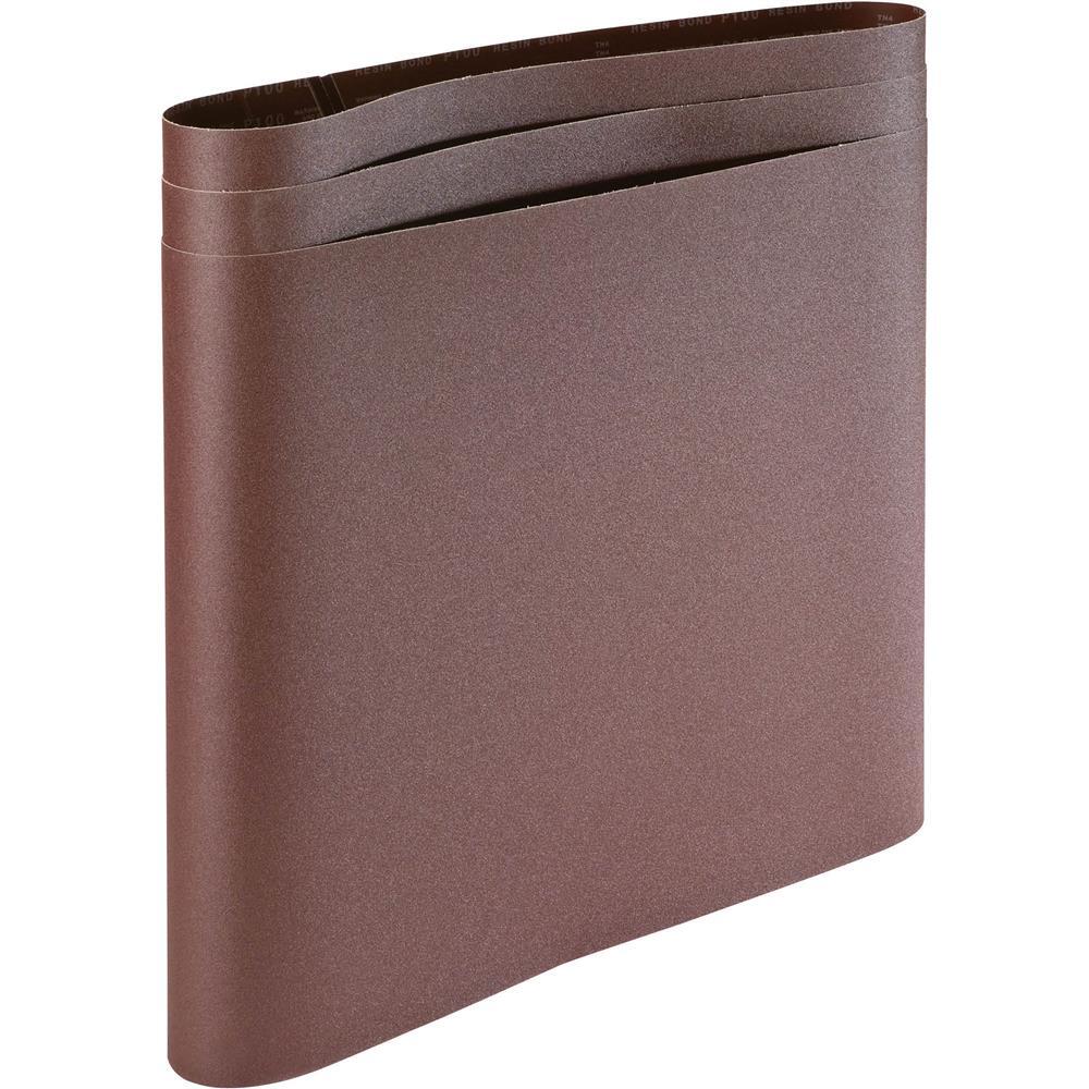 25" x 60" HOG BRAND PAPER BACKED ALUMINUM OXIDE WIDE SANDING BELTS in brown color, ideal for industrial sanding and knife making.