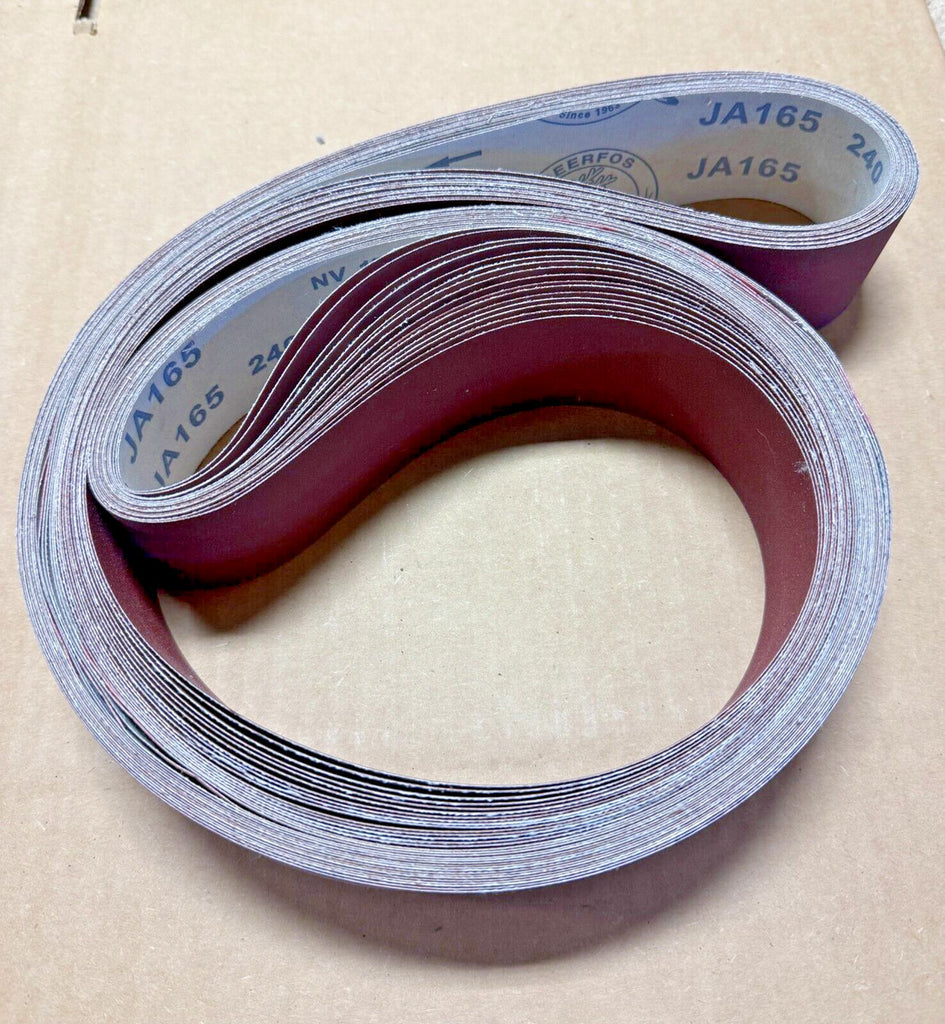 2 X 132" HOG BRAND "J" FLEX ALUMINUM OXIDE SANDING BELTS, 6 PACK for industrial sanding and surface finishing.